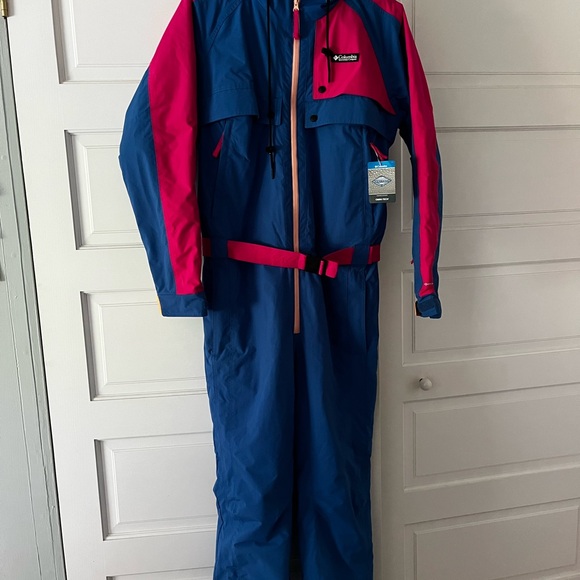 Men’s retro Blue and Pink Snowsuit - Picture 4 of 4